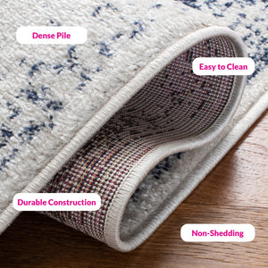 Safavieh Adirondack Ivory/Silver Area Rug - Elegant Power Loomed Design, Soft And Durable For Any Room Ivory ,Navy 55% Polypropylene, 40% Jute, 5% Polyester Adr109m-8sq