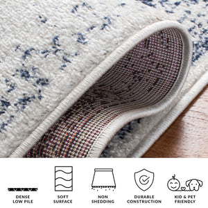 Safavieh Adirondack Ivory/Silver Area Rug - Elegant Power Loomed Design, Soft And Durable For Any Room Ivory ,Navy 55% Polypropylene, 40% Jute, 5% Polyester Adr109m-8sq