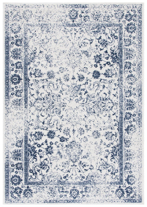 Safavieh Adricondack Transitional Ivory & Navy Distressed Accent Rug 2X3 Power-Loomed Jute Blend, Low Pile Durable Elegance ADR109M-2