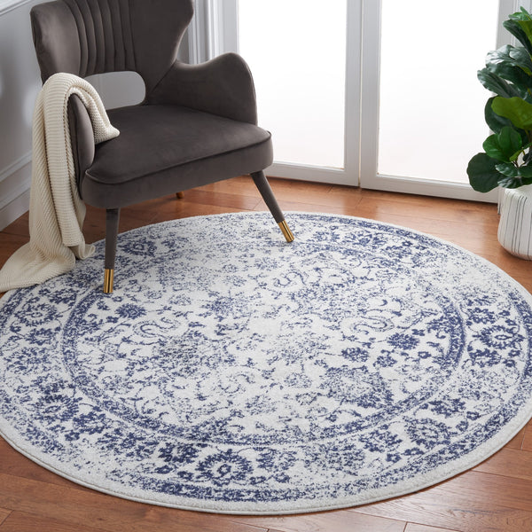 Safavieh Adricondack Transitional Ivory & Navy Distressed Accent Rug 2X3 Power-Loomed Jute Blend, Low Pile Durable Elegance ADR109M-2