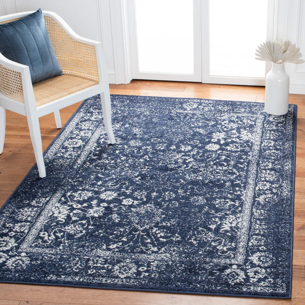 Safavieh Adirondack Ivory/Silver Area Rug - Elegant Power Loomed Design, Soft And Durable For Any Room Navy ,Ivory 55% Polypropylene, 40% Jute, 5% Polyester Adr109n-5r