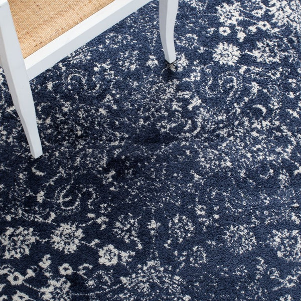 Safavieh Adirondack Power Loomed Floral Botanical Rug Navy Ivory Transitional Living Room ADR109N-68