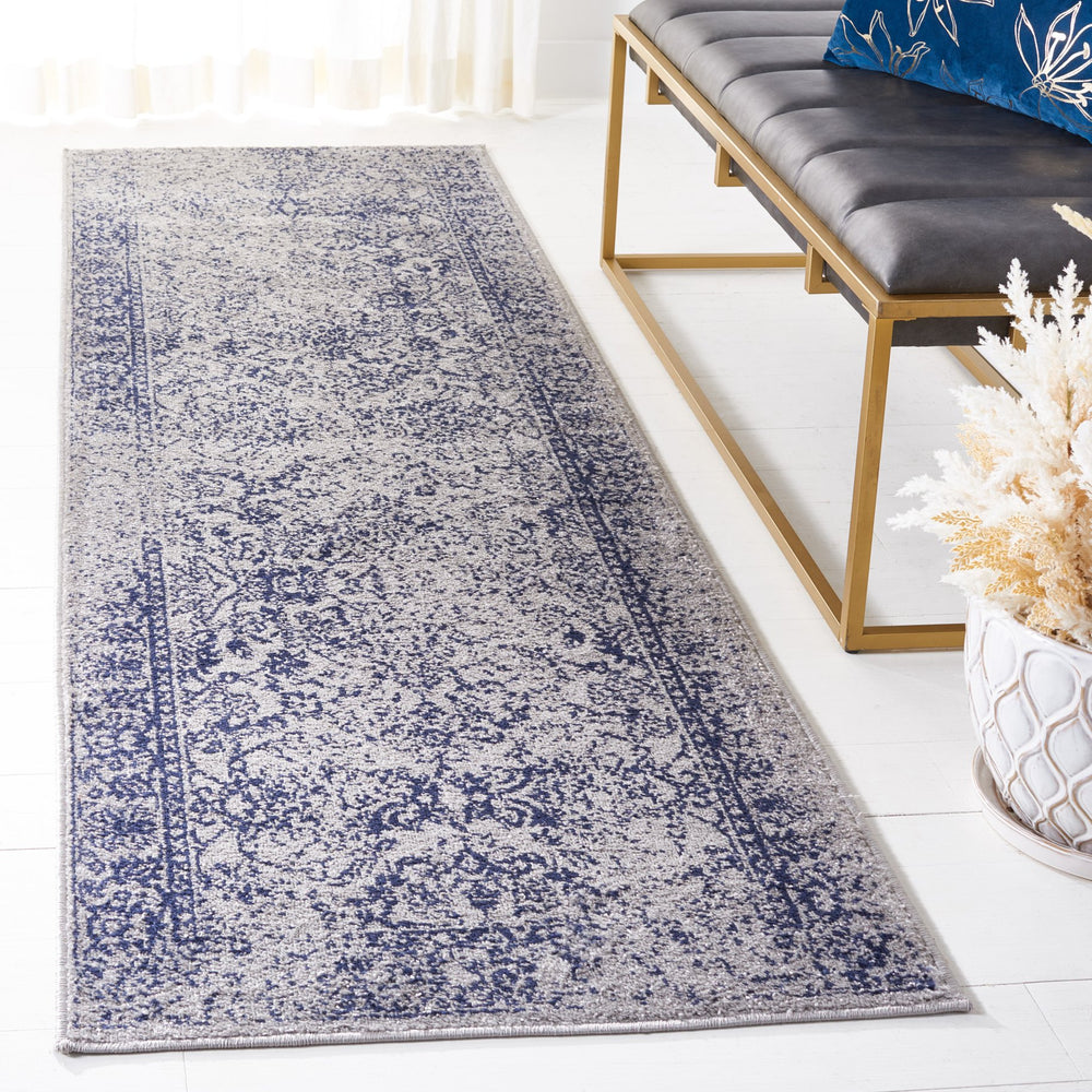Safavieh Adirondack Transitional 2X3 Grey Navy Area Rug — Power-Loomed Turkey, Low-Profile 3/8" Pile, Durable Elegance ADR109P-2