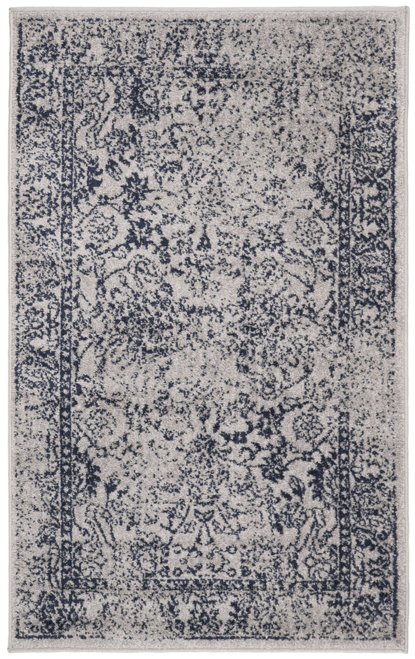Safavieh Adirondack Transitional 2X3 Grey Navy Area Rug — Power-Loomed Turkey, Low-Profile 3/8" Pile, Durable Elegance ADR109P-2