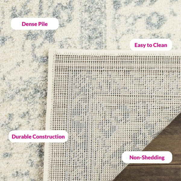 Safavieh Adirondack Floral Transitional Area Rug Ivory Slate Polypropylene Jute Blend Turkey ADR109S-2
