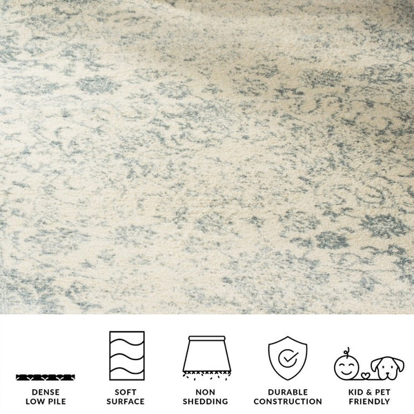 Safavieh Adirondack Floral Transitional Area Rug Ivory Slate Polypropylene Jute Blend Turkey ADR109S-2