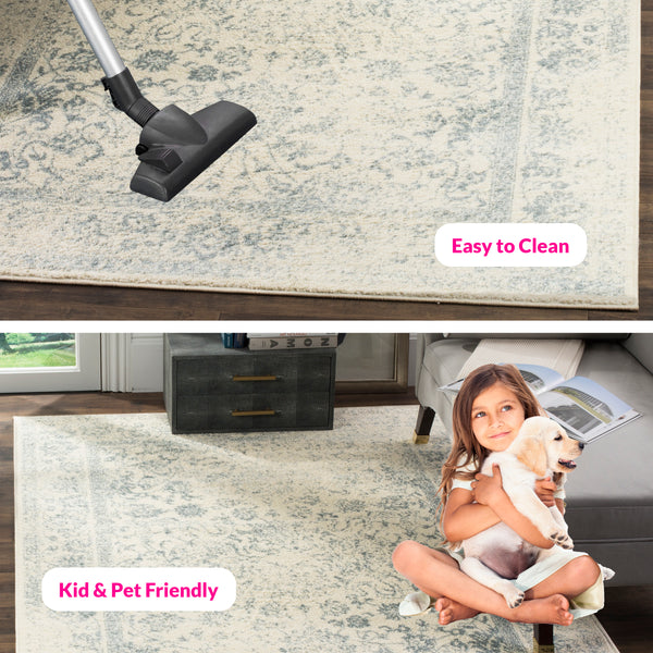 Safavieh Adirondack Elegant Turkish Ivory And Rose Rug - Timeless Floral Design For Modern Home Décor Ivory ,Slate 60% Polypropylene  30% Jute  10% Polyester Adr109s-3sq