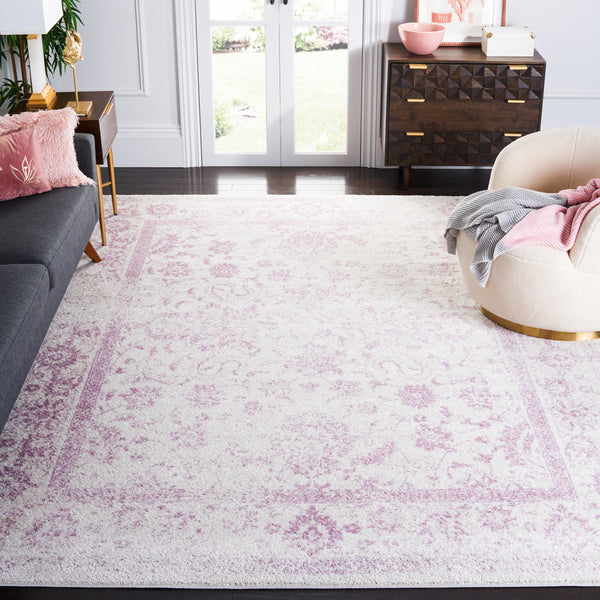Safavieh Adirondack Elegant Turkish Ivory And Rose Rug - Timeless Floral Design For Modern Home Décor Ivory ,Lavander 60% Polypropylene  30% Jute  10% Polyester Adr109u-3sq