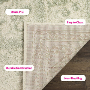 Safavieh Adirondack Ivory/Silver Area Rug - Elegant Power Loomed Design, Soft And Durable For Any Room Ivory ,Sage 55% Polypropylene, 40% Jute, 5% Polyester Adr109v-3sq