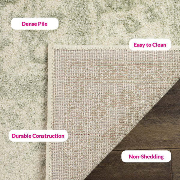 Safavieh Adirondack Ivory/Silver Area Rug - Elegant Power Loomed Design, Soft And Durable For Any Room Ivory ,Sage 55% Polypropylene, 40% Jute, 5% Polyester Adr109v-3sq