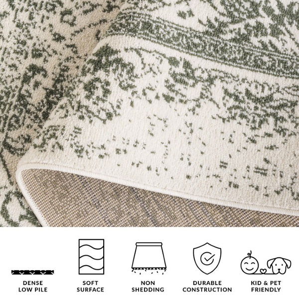 Safavieh Adirondack Power Loomed Polypropylene Jute Area Rug Transitional Motif for Living Rooms ADR109X-8SQ
