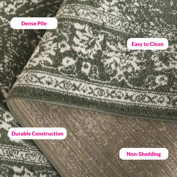 Safavieh Adirondack Elegant Turkish Ivory And Rose Rug - Timeless Floral Design For Modern Home Décor Dark Green ,Ivory 60% Polypropylene  30% Jute  10% Polyester Adr109y-24