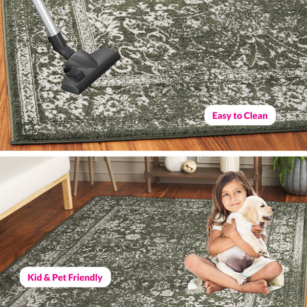 Safavieh Adirondack Elegant Turkish Ivory And Rose Rug - Timeless Floral Design For Modern Home Décor Dark Green ,Ivory 60% Polypropylene  30% Jute  10% Polyester Adr109y-24