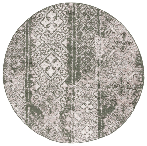 Safavieh Adirondack 111 Power Loomed Transitional Rug Dark Green / Ivory 6' x 6' Round