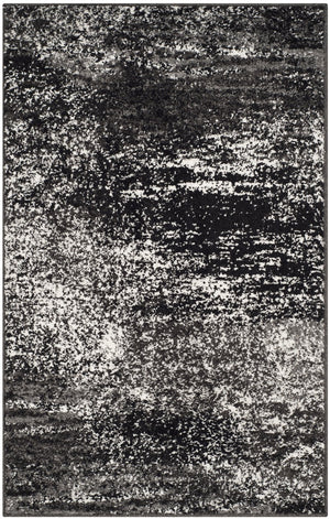 Safavieh Adirondack Oval Area Rug Silver Black — Power-Loomed Turkish Construction, Low-Profile Durable Design 6'-0" x 8'-0" ADR112A-68OV
