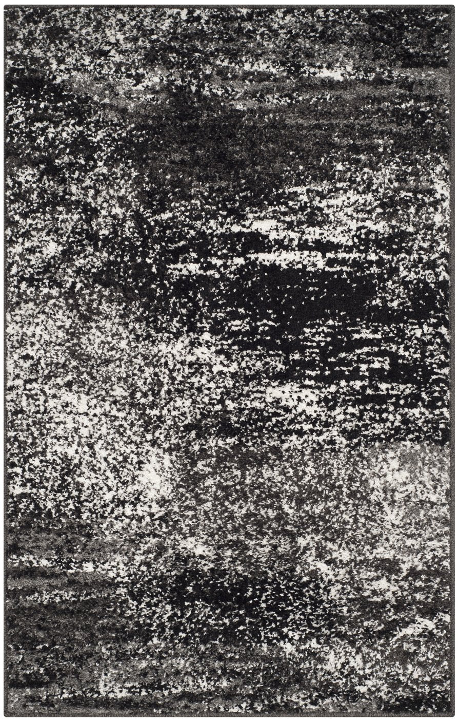 Safavieh Adirondack Modern Silver & Black Area Rug — Low Pile Power-Loomed Turkish Weave For High-Traffic Rooms 6'-0" x 8'-0" ADR112A-68
