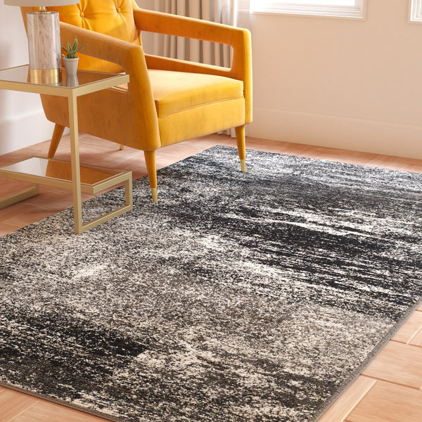 Safavieh Adirondack Modern Silver & Black Area Rug — Low Pile Power-Loomed Turkish Weave For High-Traffic Rooms 6'-0" x 8'-0" ADR112A-68