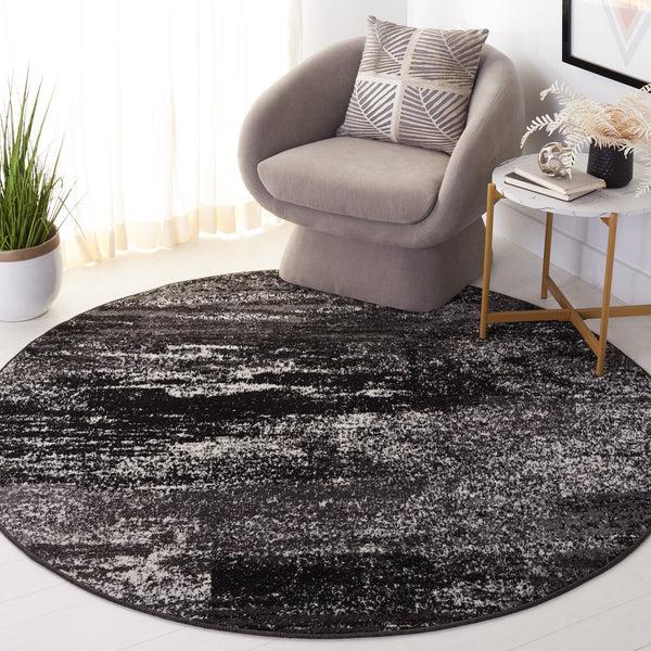 Safavieh Adirondack Oval Area Rug Silver Black — Power-Loomed Turkish Construction, Low-Profile Durable Design 6'-0" x 8'-0" ADR112A-68OV