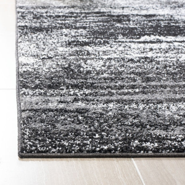 Safavieh Adirondack Abstract Power Loomed Area Rug Low Pile Polypropylene Jute Modern Decor Silver Black 6'-7" x 6'-7" ADR112A-7SQ