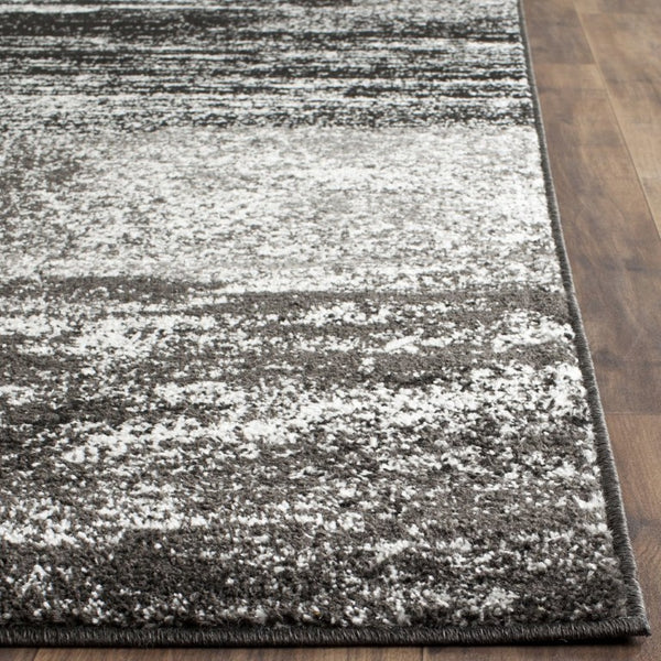 Safavieh Adirondack Abstract Power Loomed Area Rug Low Pile Polypropylene Jute Modern Decor Silver Black 6'-7" x 6'-7" ADR112A-7SQ