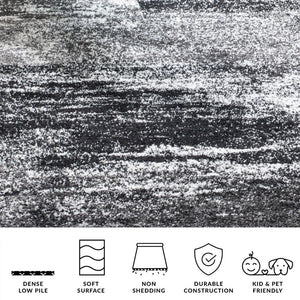 Safavieh Adirondack Abstract Power Loomed Area Rug Low Pile Polypropylene Jute Modern Decor Silver Black 6'-7" x 6'-7" ADR112A-7SQ