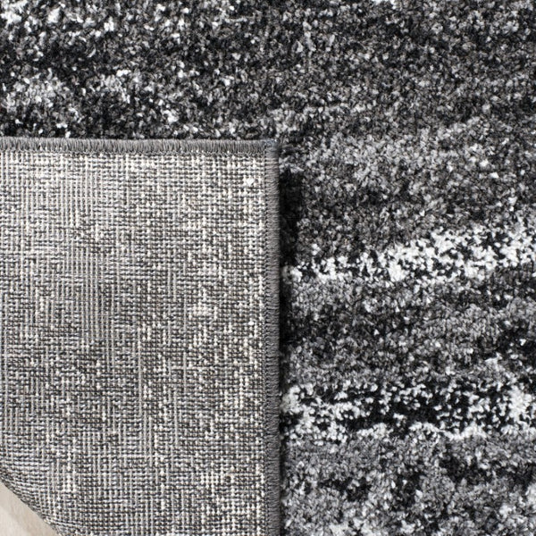 Safavieh Adirondack Abstract Power Loomed Area Rug Low Pile Polypropylene Jute Modern Decor Silver Black 6'-7" x 6'-7" ADR112A-7SQ
