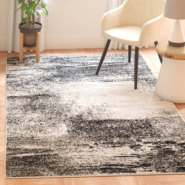 Safavieh Adirondack Modern Oversized Area Rug In Elegant Silver And Black - Stylish Home Decor Essential Silver ,Multi 60% Polypropylene  30% Jute  10% Polyester Adr112g-11sq