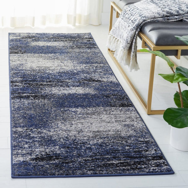 Safavieh Adirondack Abstract Power Loomed Area Rug Low Pile Polypropylene Jute Modern Decor Grey Blue Black 2'-6" x 18'-0" ADR112H-218