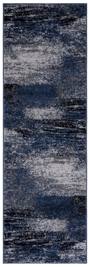 Safavieh Adirondack Abstract Power Loomed Area Rug Low Pile Polypropylene Jute Modern Decor Grey Blue Black 2'-6" x 18'-0" ADR112H-218