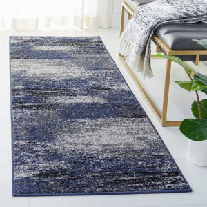 Safavieh Adirondack Abstract Power Loomed Area Rug Low Pile Polypropylene Jute Modern Decor Grey Blue Black 2'-6" x 22'-0" ADR112H-222