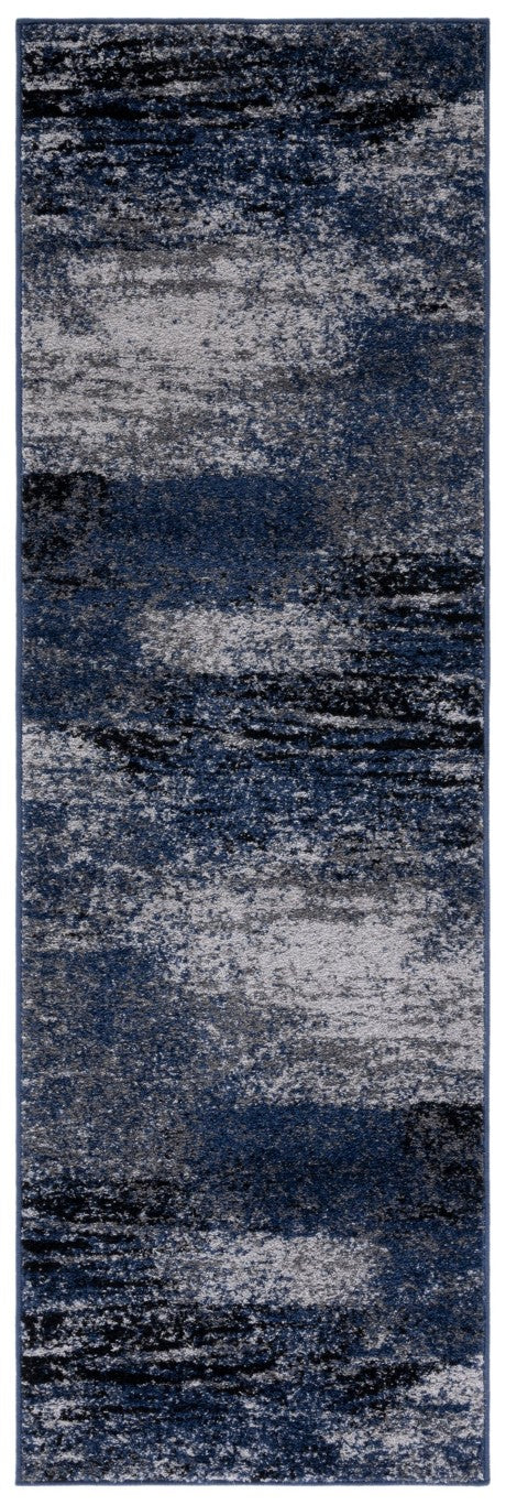 Safavieh Adirondack Abstract Power Loomed Area Rug Low Pile Polypropylene Jute Modern Decor Grey Blue Black 2'-6" x 22'-0" ADR112H-222