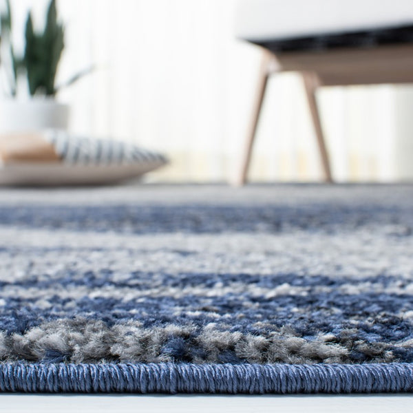 Safavieh Adirondack Abstract Power Loomed Area Rug Low Pile Polypropylene Jute Modern Decor Grey Blue Black 2'-6" x 22'-0" ADR112H-222