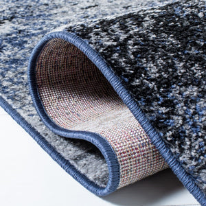Safavieh Adirondack Abstract Power Loomed Area Rug Low Pile Polypropylene Jute Modern Decor Grey Blue Black 2'-6" x 22'-0" ADR112H-222