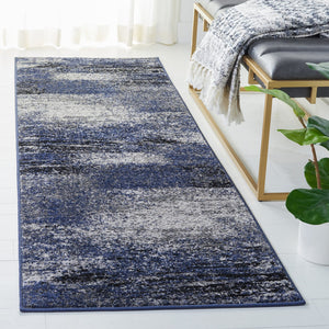 Safavieh Adricondack Narrow Runner 2'6"X20' Grey Blue Minimalist Abstract Rug - Low Pile, Durable Powerloomed Trailproof ADR112H-220