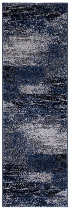Safavieh Adricondack Narrow Runner 2'6"X20' Grey Blue Minimalist Abstract Rug - Low Pile, Durable Powerloomed Trailproof ADR112H-220