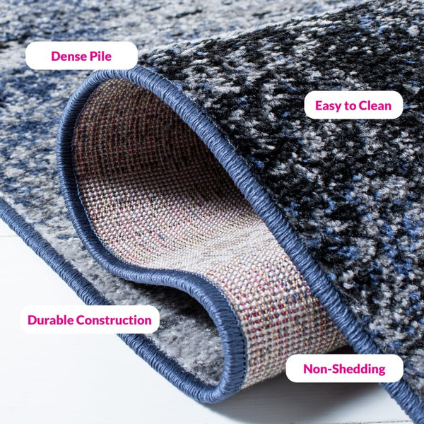 Safavieh Adirondack Abstract Power Loomed Area Rug Low Pile Polypropylene Jute Modern Decor Grey Blue Black 2'-0" x 3'-0" ADR112H-2