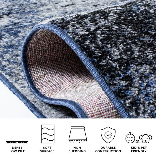 Safavieh Adirondack Abstract Power Loomed Area Rug Low Pile Polypropylene Jute Modern Decor Grey Blue Black 2'-0" x 3'-0" ADR112H-2
