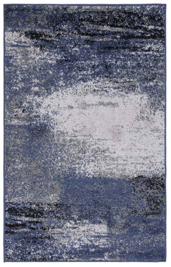 Safavieh Adricondack Narrow Runner 2'6"X20' Grey Blue Minimalist Abstract Rug - Low Pile, Durable Powerloomed Trailproof ADR112H-220