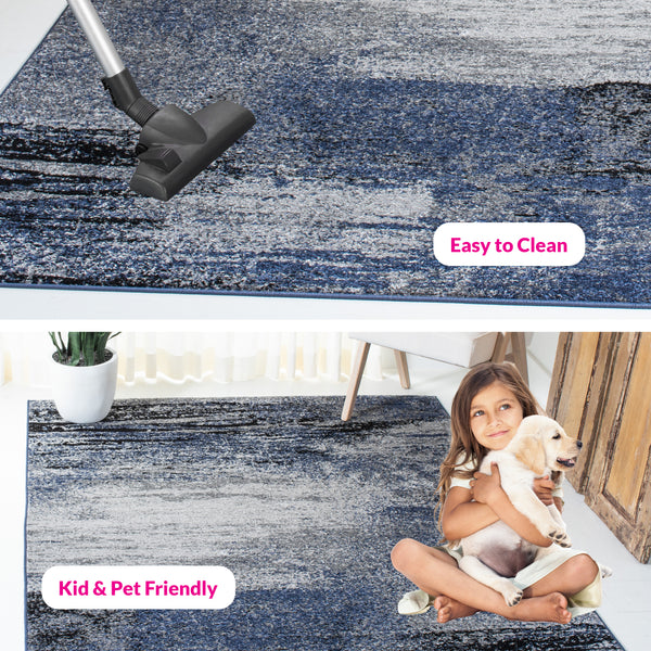 Safavieh Adirondack Modern Oversized Area Rug In Elegant Silver And Black - Stylish Home Decor Essential Grey ,Blue 60% Polypropylene  30% Jute  10% Polyester Adr112h-12sq