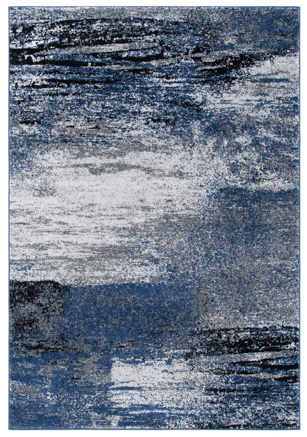 Safavieh Adricondack Narrow Runner 2'6"X20' Grey Blue Minimalist Abstract Rug - Low Pile, Durable Powerloomed Trailproof ADR112H-220