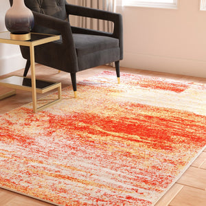 Safavieh Adricondack Rust And Gold Runner Rug, Power-Loomed Turkey, Low-Profile Durable Blend For Hallways 2'-6" x 6'-0" ADR112P-26