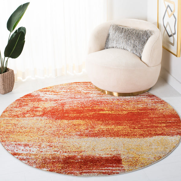 Safavieh Adricondack Rust And Gold Runner Rug, Power-Loomed Turkey, Low-Profile Durable Blend For Hallways 2'-6" x 6'-0" ADR112P-26