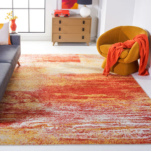 Safavieh Adricondack Rust And Gold Runner Rug, Power-Loomed Turkey, Low-Profile Durable Blend For Hallways 2'-6" x 6'-0" ADR112P-26
