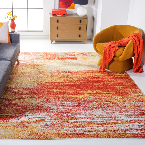 Safavieh Adricondack Rust And Gold Runner Rug, Power-Loomed Turkey, Low-Profile Durable Blend For Hallways 2'-6" x 6'-0" ADR112P-26