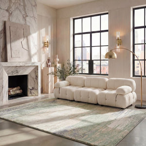 Safavieh Adirondack Abstract Power Loomed Area Rug Low Pile Polypropylene Jute Modern Decor Ivory Sage 12'-0" x 18'-0" ADR112W-1218