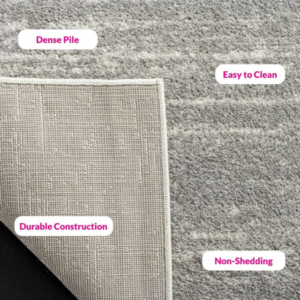 Safavieh Adirondack Tonal Grey Power Loomed Polypropylene Jute Accent Rug for Entryways Gray 2'-0" x 3'-0" ADR113C-2