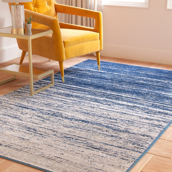 Safavieh Adirondack Exquisite Turkish Area Rug - Soft Striated Design In Light Grey For Modern Sophistication Navy ,Grey 55% Polypropylene, 40% Jute, 5% Polyester Adr113e-68
