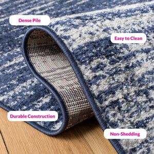 Safavieh Adirondack Exquisite Turkish Area Rug - Soft Striated Design In Light Grey For Modern Sophistication Navy ,Grey 55% Polypropylene, 40% Jute, 5% Polyester Adr113e-68