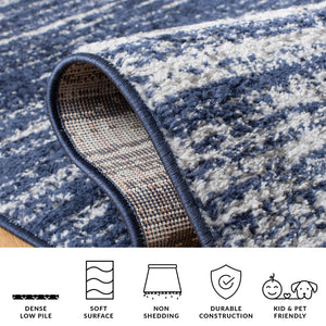 Safavieh Adirondack Exquisite Turkish Area Rug - Soft Striated Design In Light Grey For Modern Sophistication Navy ,Grey 55% Polypropylene, 40% Jute, 5% Polyester Adr113e-68