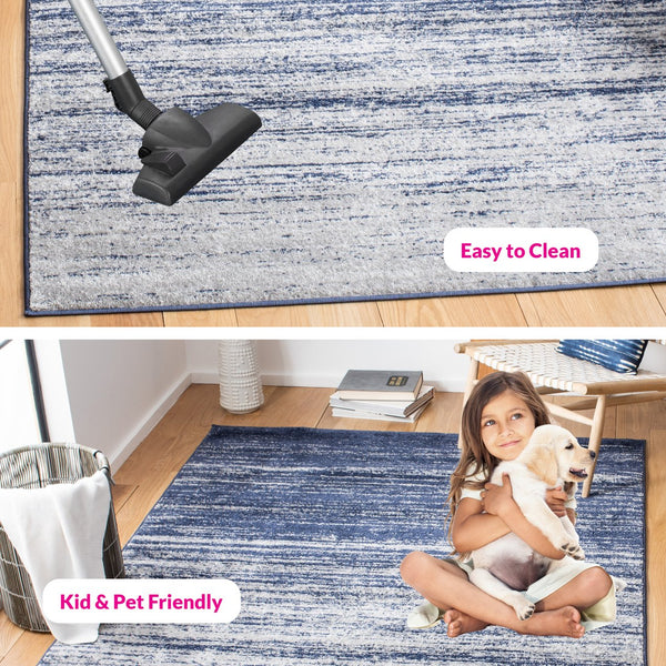 Safavieh Adirondack Runner Area Rug In Elegant Ivory And Silver - Perfect For Hallways And High-traffic Spaces Navy ,Grey 60% Polypropylene  30% Jute  10% Polyester Adr113e-11r